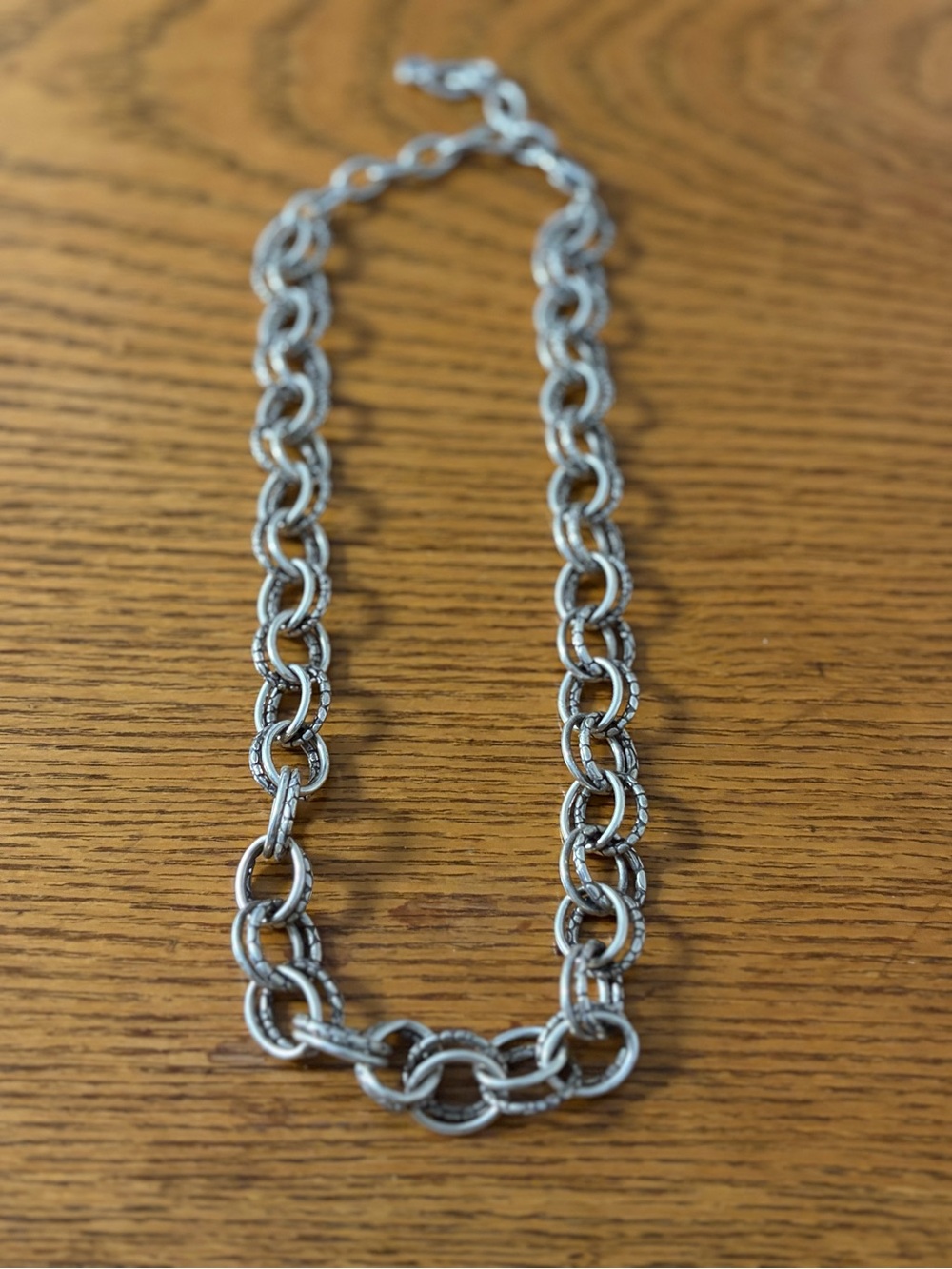 Brighton Pebble Link Silver-Tone Double Link Necklace